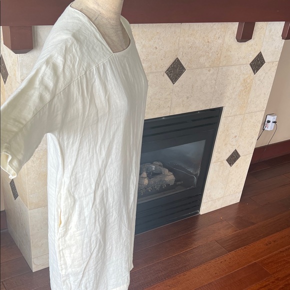 Black Crane Linen Cocoon Dress w pockets - Picture 8 of 12